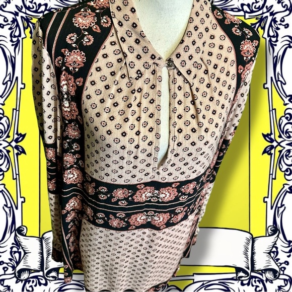 Free People ‘Changing Times’ Border Print Tunic Top in “Tea Combo” Size Large - Picture 16 of 16